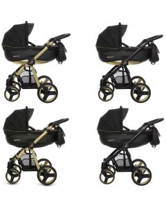MOMMY Gold Magic Kombi Kinderwagen 2in1 mit Babywanne + Sportwagenaufsatz / Buggy oder 3in1 + Babyschale / Autoschale, 2 Farben