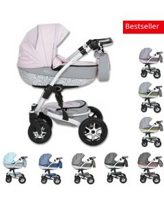 Shell Prestige Kombi Kinderwagen, 2in1 mit Babywanne + Sportwagenaufsatz / Buggy oder 3in1 + Babyschale / Autoschale, 3 Farben